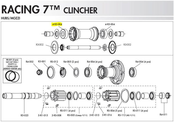 Kit de rolamentos Fulcrum Racing 5 / 7 4-R5-004 (x4