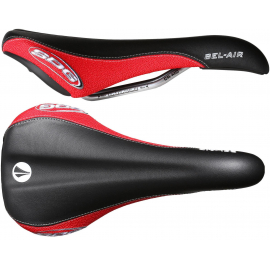 Sdg Bel Air Rl Saddle Cro-Mo Rails: Black Micro Fibre Top / Red Kevlar Sides And Embroidery
