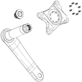 Spare  Crank Arm Bolt Kit M15M26 Alloy SelfExtracting GXP SilverQty 1  GXP